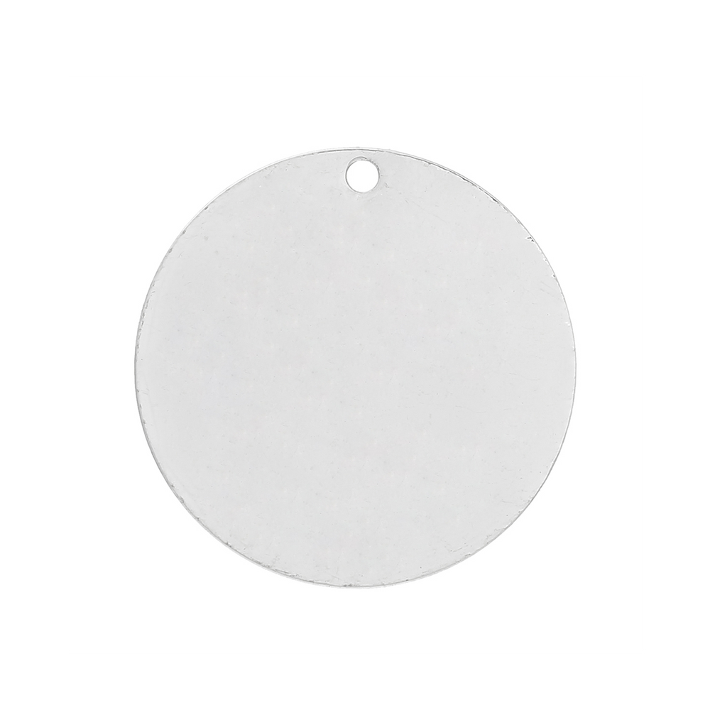 30 Silver Plated Copper Round Circle Stamping Blank Tags for Metal Stamping 20mm Diameter