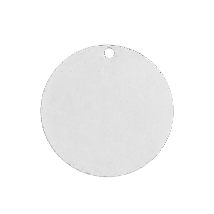 30 Silver Plated Copper Round Circle Stamping Blank Tags for Metal Stamping 20mm Diameter