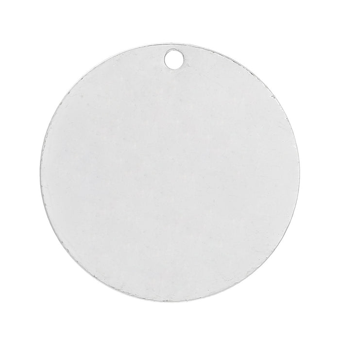 20 Silver Plated Copper Round Circle Stamping Blank Tags for Metal Stamping 25mm or 1 Inch