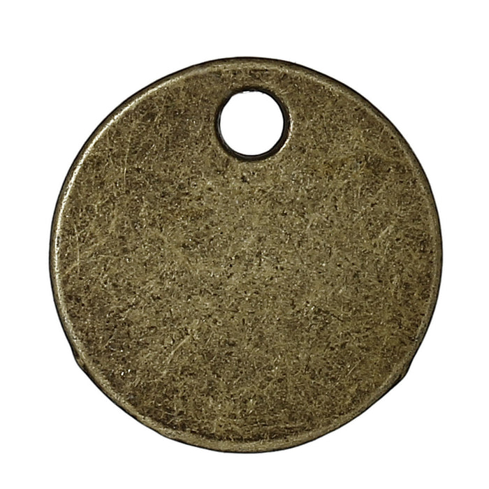 50 Antique Bronze Tone Round Circle Metal Stamping Blank and Crafting Tags 16mm Diameter Metal Blanks