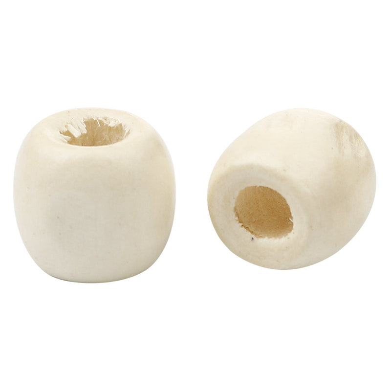 200 Ivory White Wooden Macrame Beads 17mm x 16mm with 7mm Large Hole