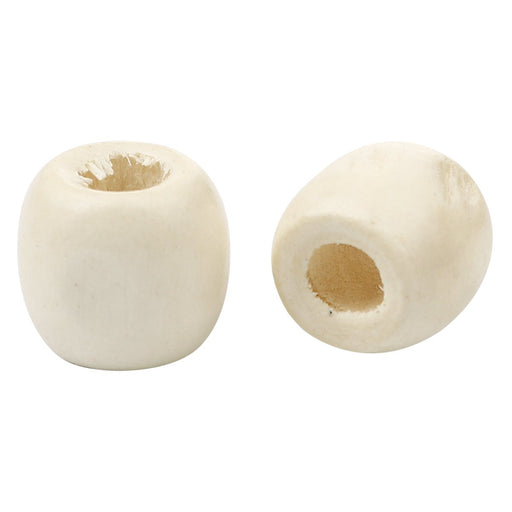 200 Ivory White Wooden Macrame Beads 17mm x 16mm with 7mm Large Hole