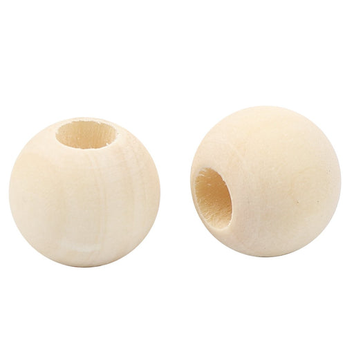 200 Macrame Beads 15mm Diameter 6.4mm Large Hole Wooden Beads