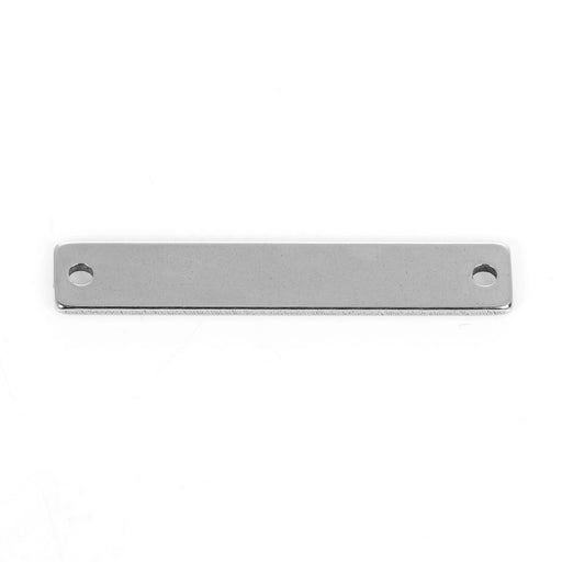 5 Count Stainless Steel Rectangle Bar Metal Stamping Blank Tag with Two Holes 38mm x 6mm