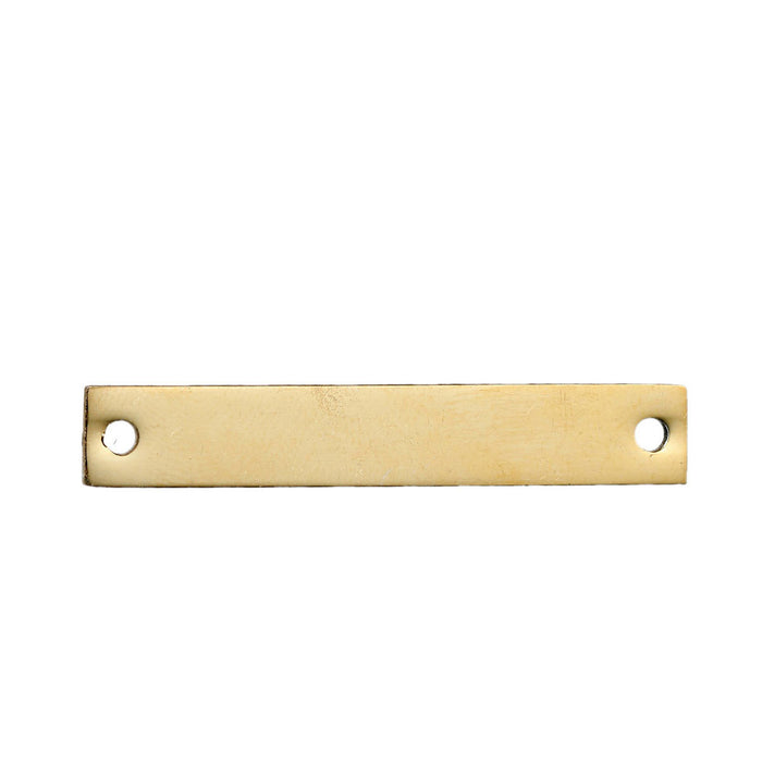 10 Count Gold Plated Rectangle Bar Metal Stamping Blank Tag with Two Holes 38mm x 6mm
