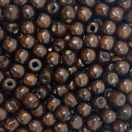 500 Dark Brown Wooden Macrame Beads 12mm x 10mm with 5.5mm Large Hole