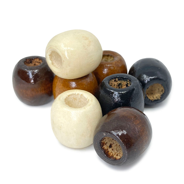 Natural Wood Macrame Beads (18mm, Set of 100) — The Bead Chest