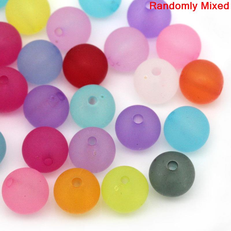 400 Round Frosted Pastel Acrylic Matte Beads 10mm with 1.6mm Hole