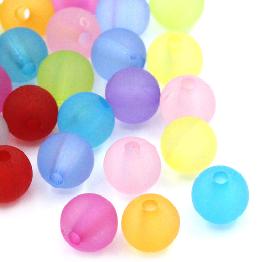 2,000 Round Pastel Frosted Acrylic Matte Beads 6mm with 1mm Hole