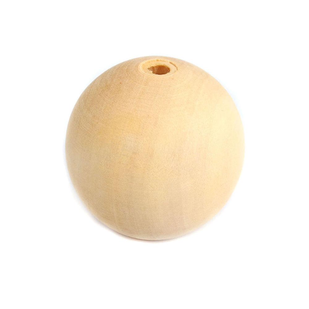 40 Large Round Wood Beads Bulk 30mm with 5.9mm Hole