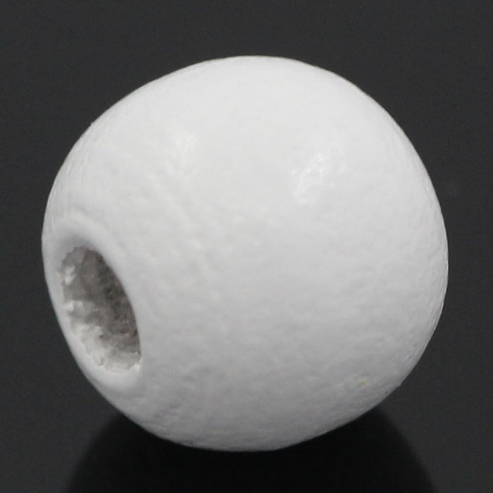 600 White Wood Beads Bulk 10mm Round Wood Bead with 3mm Large Hole