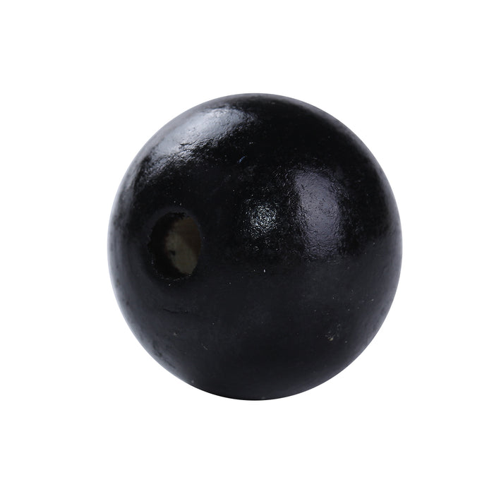 120 Painted Black Round Wood Beads 20mm with 4.1mm Hole