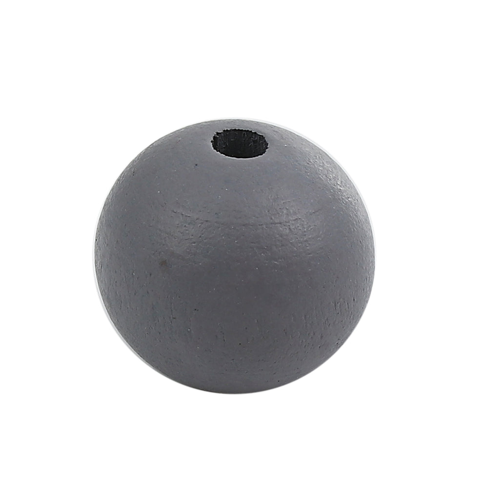 100 Painted Grey Wood Beads 20mm with 3mm Hole