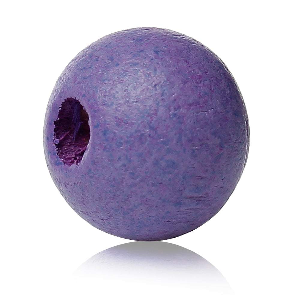 1,000 Painted Purple Round Wood Beads 8mm with 2mm Hole