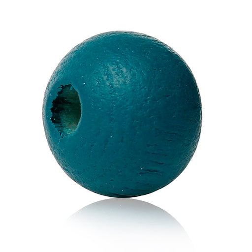 1,000 Painted Teal Aqua Round Wood Beads 8mm with 2mm Hole