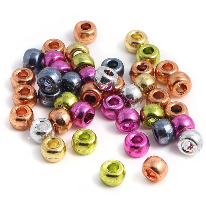 1040 Multicolor Metallic Acrylic Pony Beads 9mm with 3.6mm Large Hole
