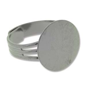 White Gold NBEADS Pcs Claw Ring Blank, Adjustable Brass Bases