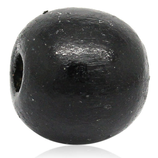 300 Black Round Wood Beads 14mm with 3.5mm Hole