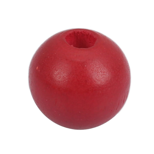 100 Dark Red Round Wood Beads Bulk 16mm with 4.2mm Hole