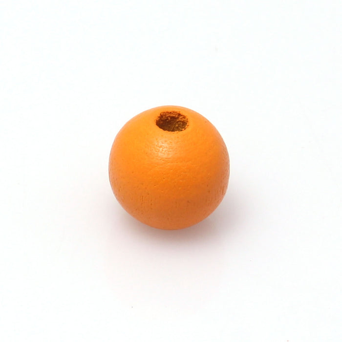 100 Orange Round Wood Beads Bulk 16mm with 4.2mm Hole
