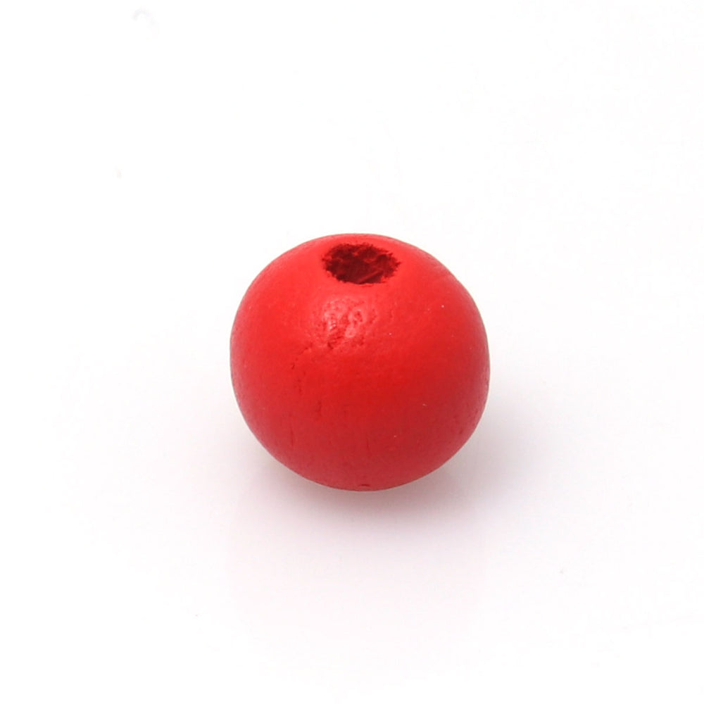 1/2 Red Wooden Bead, with 5/32 Hole