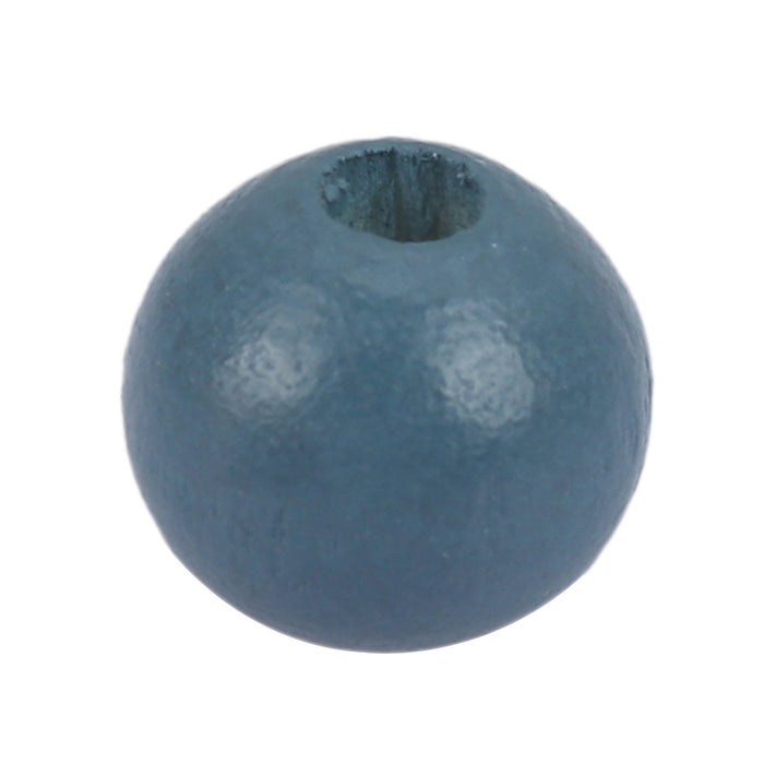 100 Steel Grey Round Wood Beads Bulk 16mm with Hole — Craft