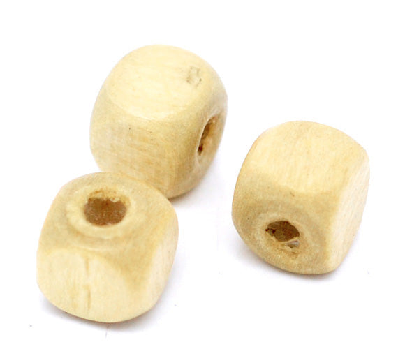 900 Natural Square Wood Beads Bulk 8mm Square Wood Beads with 2mm Hole