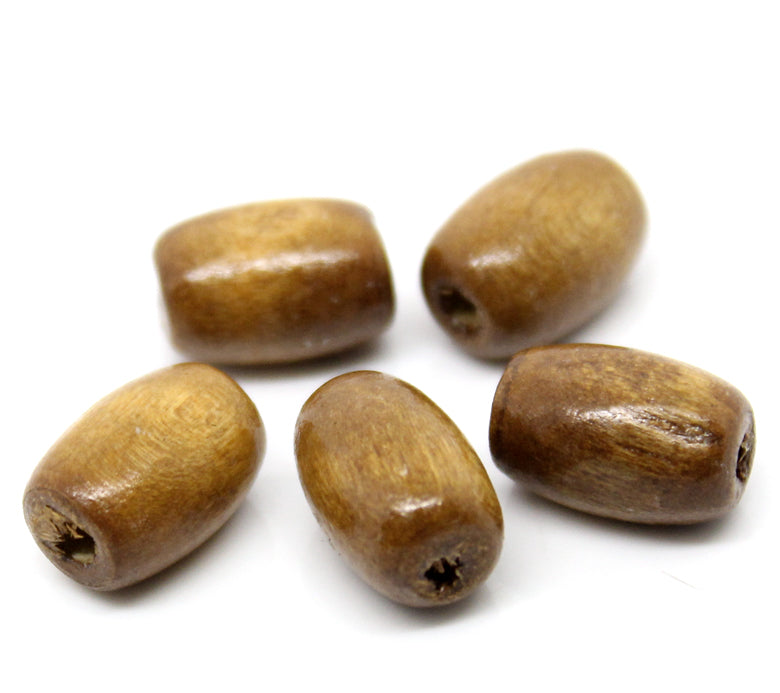 600 Light Brown Stained Oval Wood Beads Bulk 12mm x 8mm with 2.7mm Hole