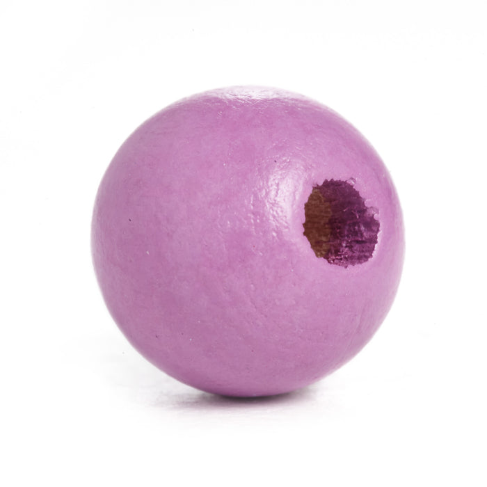 500 Light Purple Round Wood Beads Bulk 10mm x 9mm with 2.5mm Hole